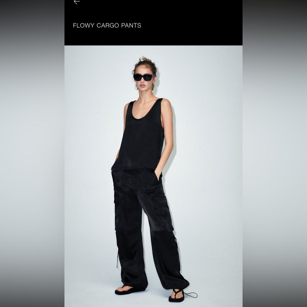 Zara Satin Effect Cargo Pants in size XS. Worn once.